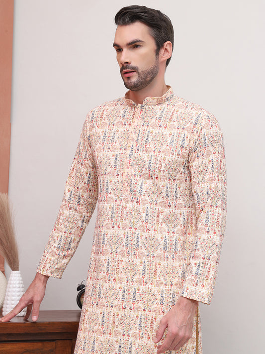 Embroidered kurtas For Men ( ANMKO 196Beige )  [RT] [P-14]