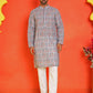 Embroidered kurta Pyjama Set For Men ( ANMKP 196Blue )