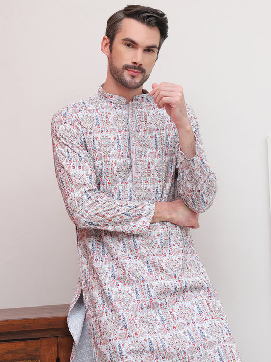 Embroidered kurtas For Men ( ANMKO 196Grey )  [RT] [P-14]