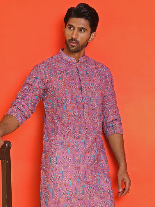 Embroidered kurtas For Men ( ANMKO 196Magenta )  [RT] [P-14]
