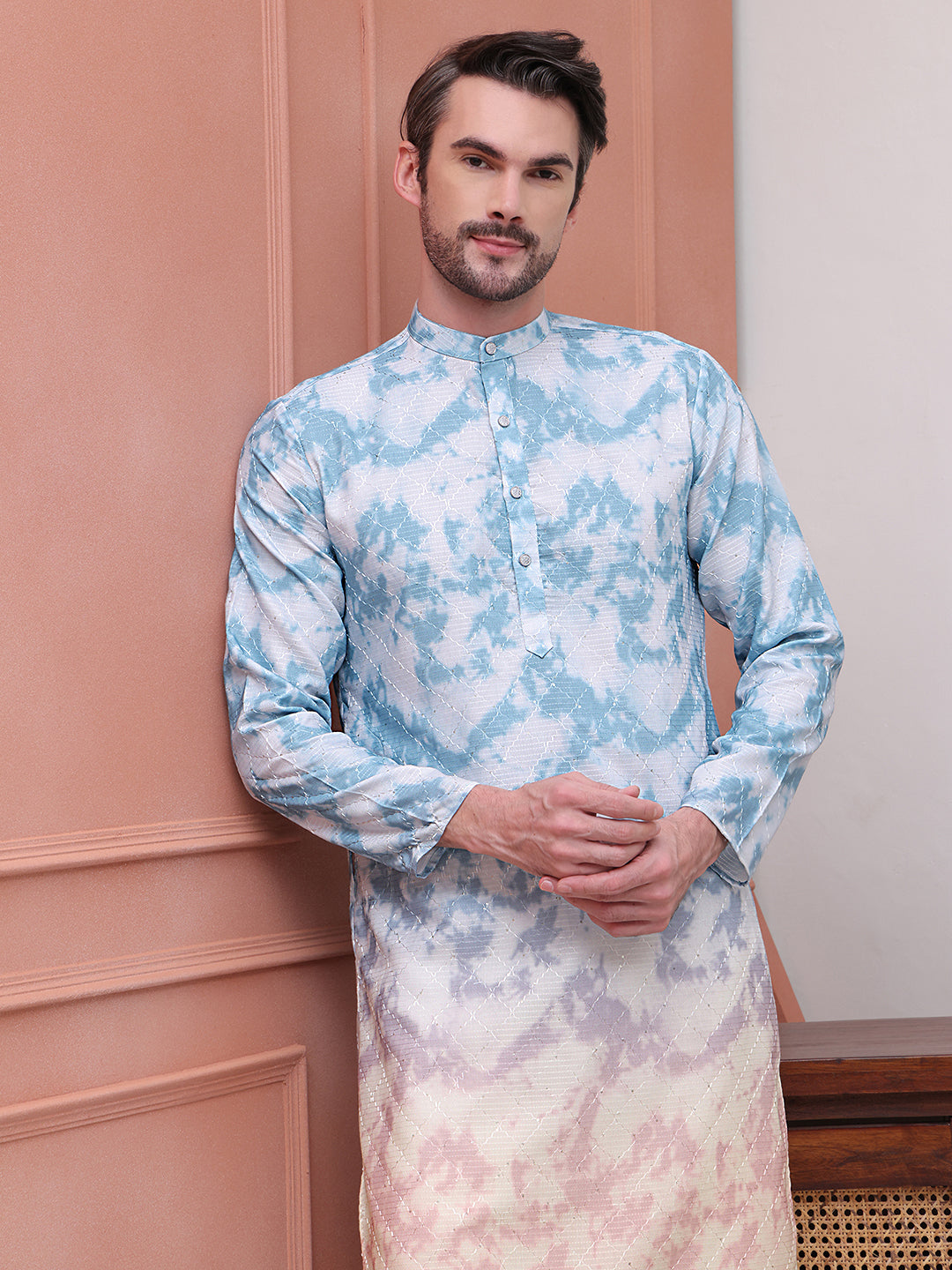 Printed & Embroidered Kurtas ( ANMKO 197Blue ) [RT] [ H2 ]