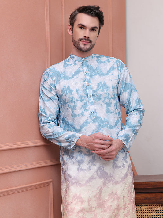 Printed & Embroidered Kurtas ( ANMKO 197Blue ) [RT] [ H2 ]