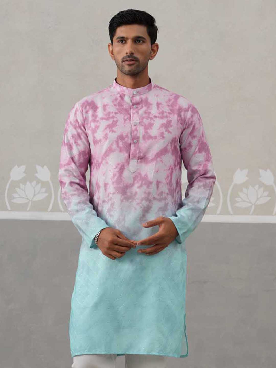 Printed & Embroidered Kurta Pyjama Set ( ANMKP 197Magenta ) [RT] [ H2 ]