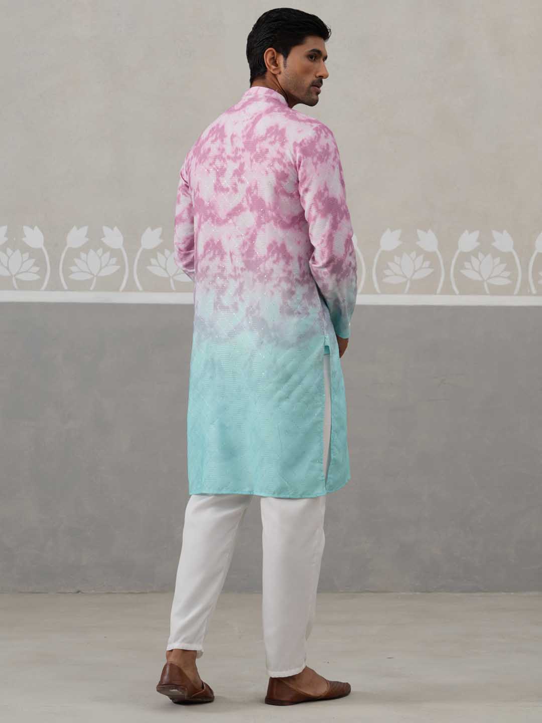 Printed & Embroidered Kurta Pyjama Set ( ANMKP 197Magenta ) [RT] [ H2 ]