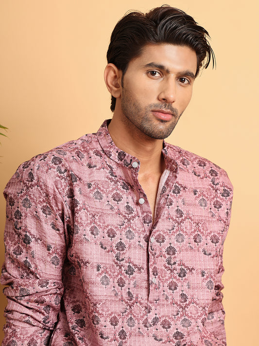 Printed and Embroidered Kurtas ( ANMKO 198Purple )  [RT] [P-14]