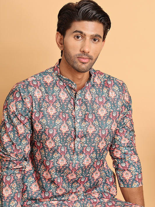 Printed Kurtas For Men.  ( AAMKKO 207Peacock )