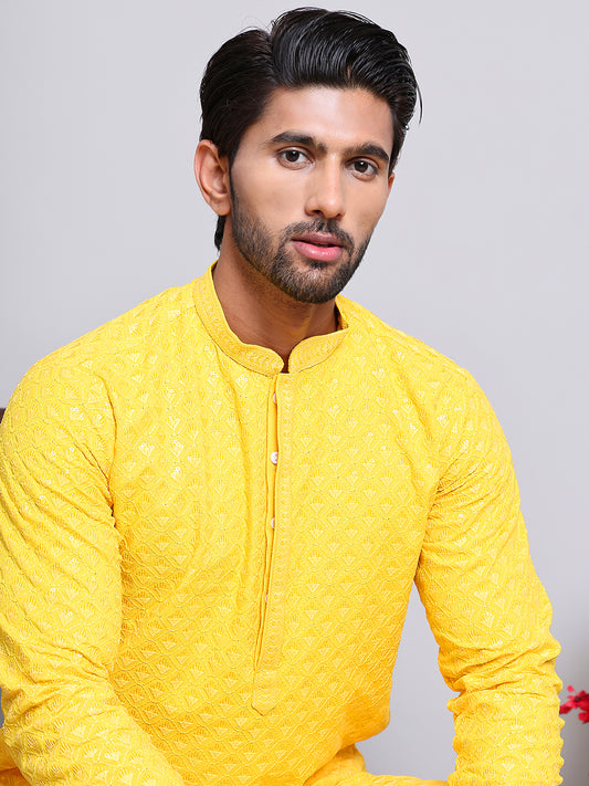 Embroidered and Sequence Kurtas. ( ANMKO 210Yellow )  [RT] [B-2]