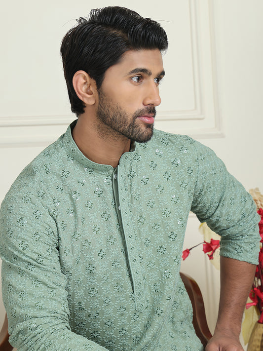 Sequin Embroidered Pure Cotton Kurtas. ( ANMKO 211Pista )  [RT] [P-13]