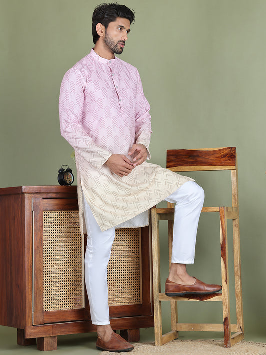 Ombre Printed Kurtas For Men ( ANMKO 212Pink )  [RT] [A-5]