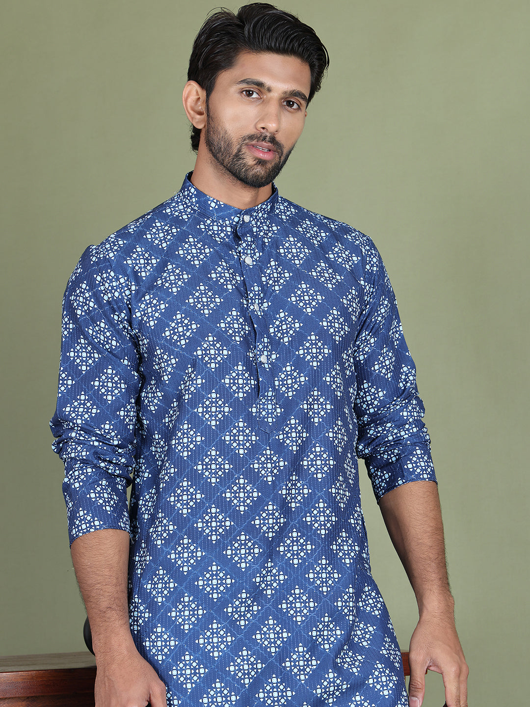 Printed & Sequence Embroidered Kurtas ( ANMKO 217Blue )  [RT] [P-14]