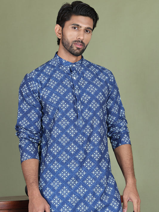 Printed & Sequence Embroidered Kurtas ( ANMKO 217Blue )  [RT] [P-14]