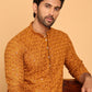 Embroidered & Sequins Straight Kurtas For Men ( ANMKO 223Mustard ) [RT] [P-14]