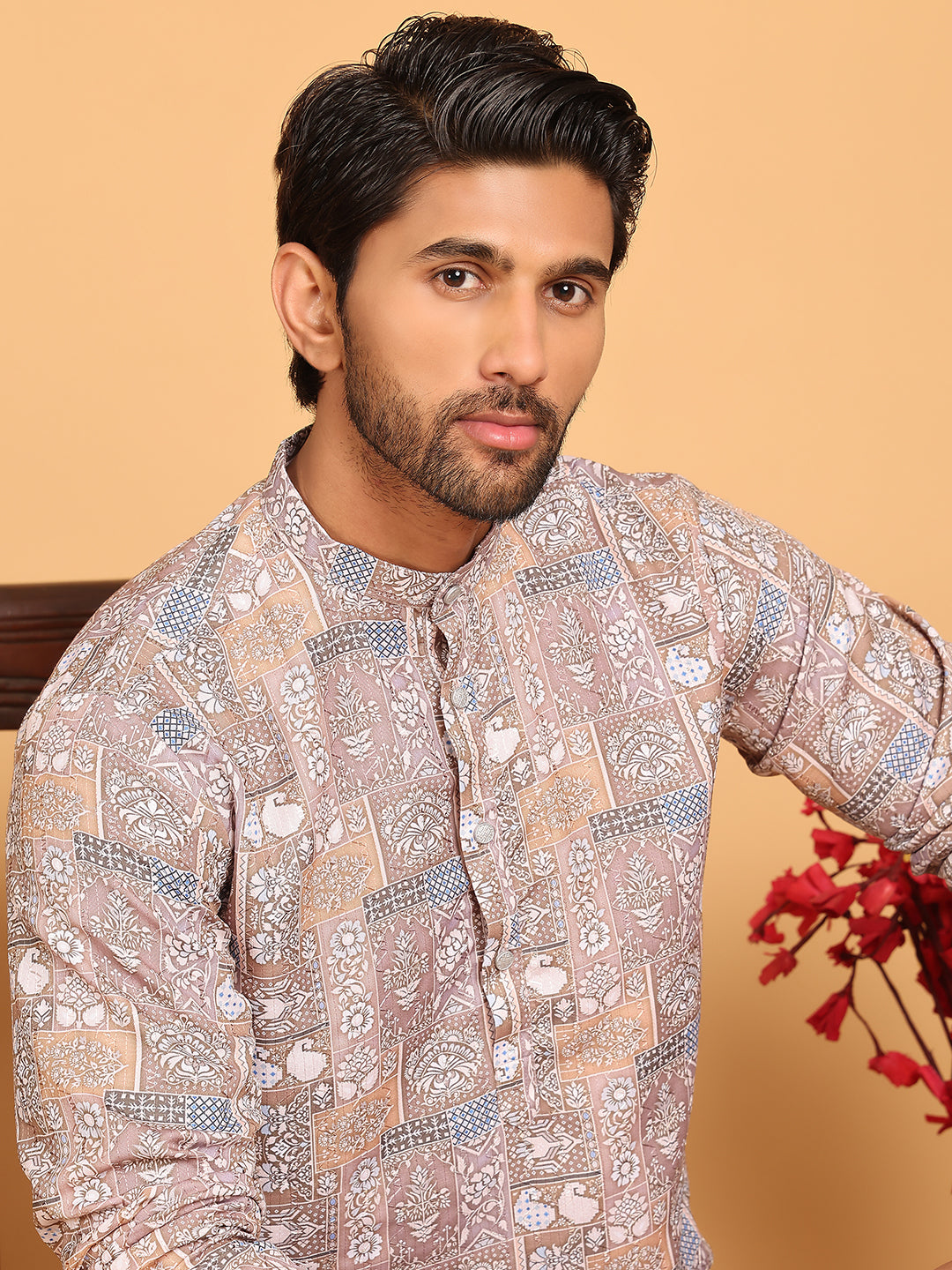 Printed and Embroidered Kurtas. ( ANMKO 229Brown )  [RT] [P-13]