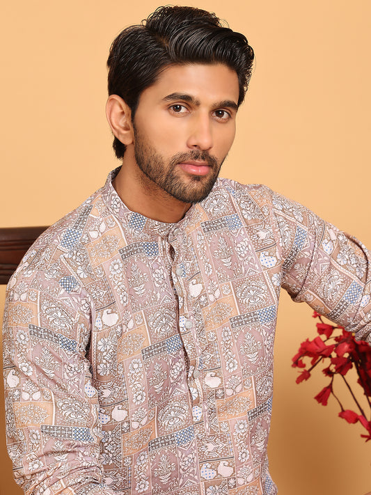 Printed and Embroidered Kurtas. ( ANMKO 229Brown )  [RT] [P-13]