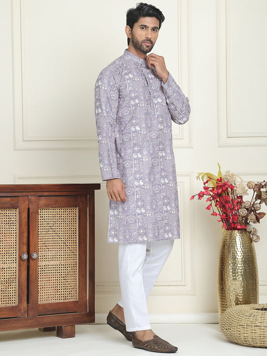 Printed and Embroidered Kurtas. ( ANMKO 229Grey )  [RT] [P-13]