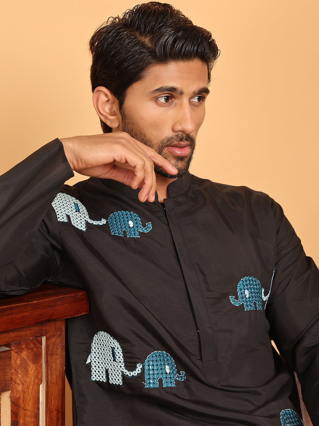 Animal Embroidered Kurtas. ( ANMKO 232Blue )  [RT] [P-13]