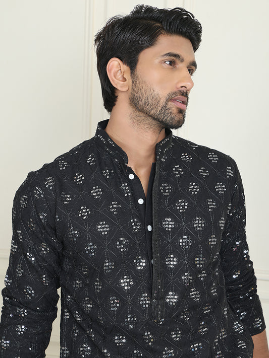 Sequins & Embroidered Kurtas. ( ANMKO 233Black )  [RT] [P-13]