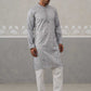 Embroidered Straight Kurta with Pyjamas for Men ( ANMKP 237Grey )  [RT] [B-2]