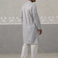 Embroidered Straight Kurta with Pyjamas for Men ( ANMKP 237Grey )  [RT] [B-2]