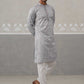 Embroidered Straight Kurta with Pyjamas for Men ( ANMKP 237Grey )  [RT] [B-2]