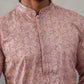 Embroidered Straight Kurta with Pyjamas for Men ( ANMKP 237Peach )  [RT] [B-2]