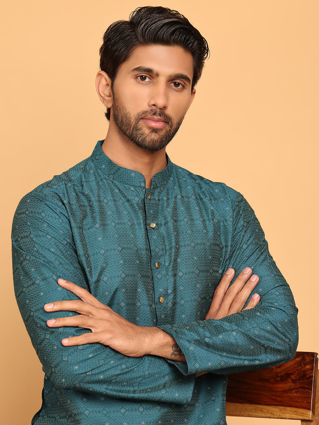 Woven Design Straight Kurtas. ( ANMKO 239Teal )  [RT] [P-15]