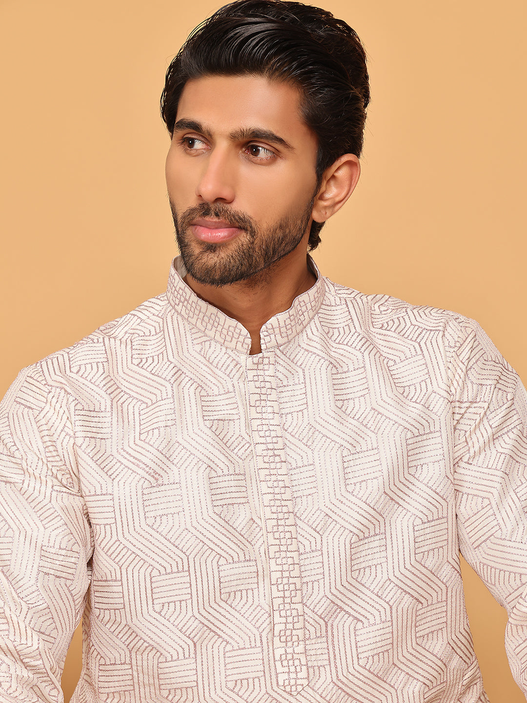 Men's Embroidered Straight Kurtas. ( ANMKO 240Pink )  [RT] [P-14]