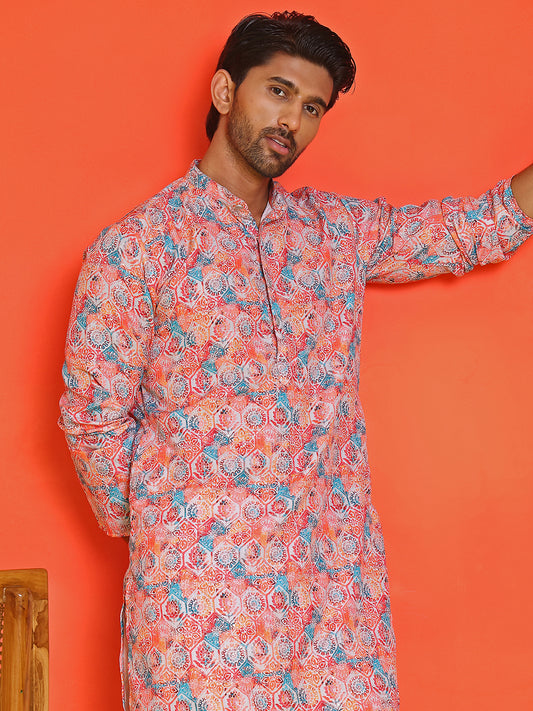 Printed and Embroidered Kurtas ( ANMKO 244Red )  [RT] [P-15]