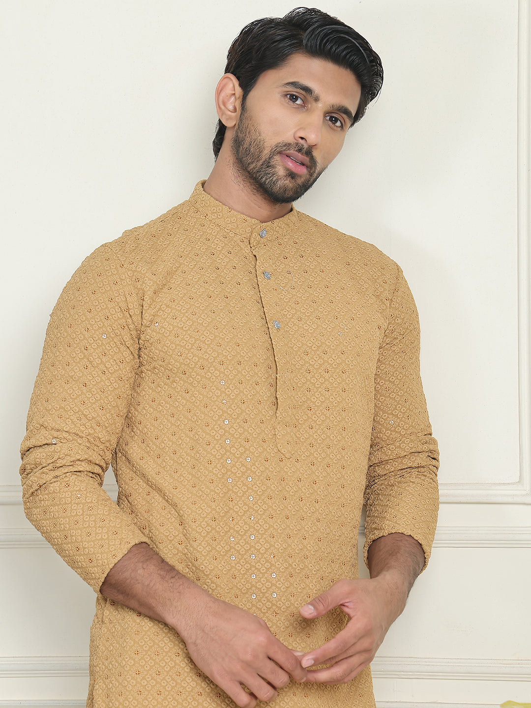 Embroidered & Sequinned Kurtas ( ANMKO 245Brown )  [RT] [P-15]