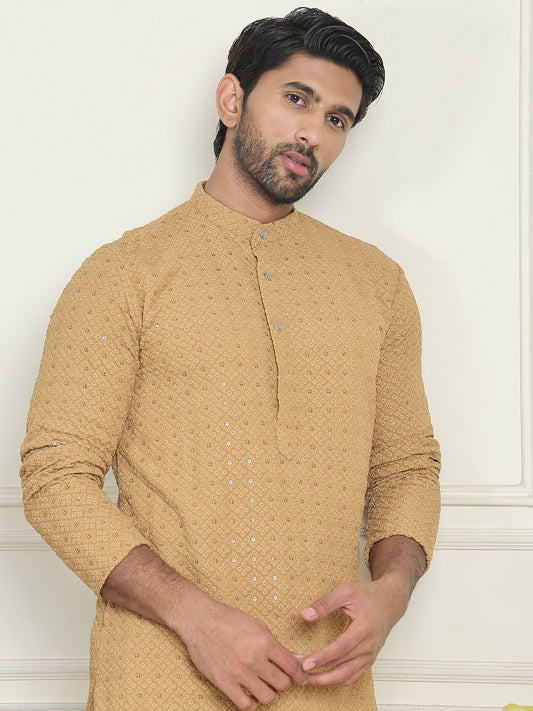 Embroidered & Sequinned Kurtas ( ANMKO 245Brown )  [RT] [P-15]