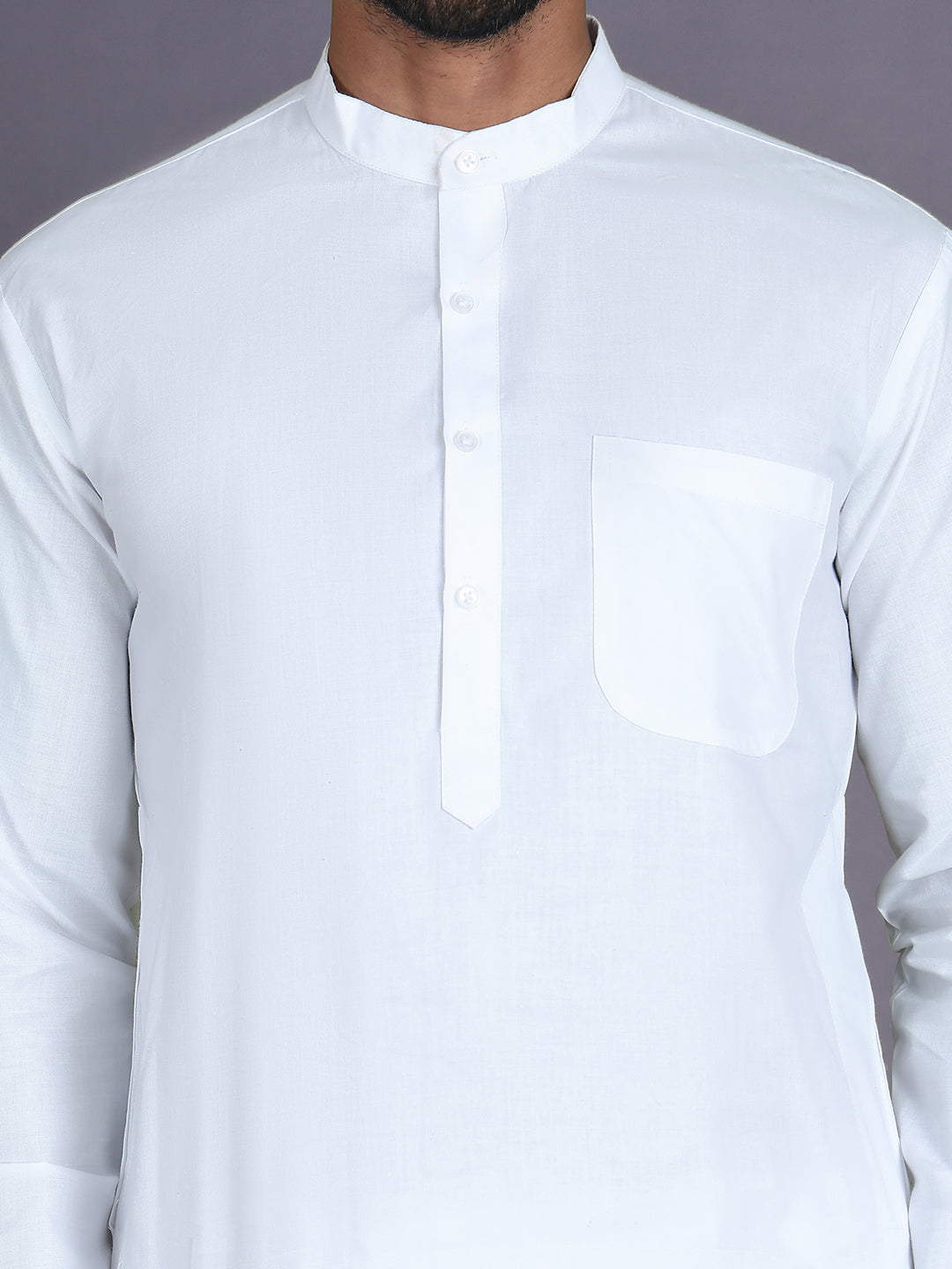 White Solid Kurta with Pyjama. ( ANMKP 247White )  [RT] [H-1]