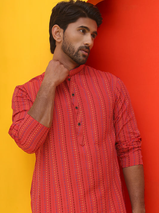 Self Design Straight Kurta For Men. ( ANMKO 251Maroon )  [RT] [M-3]