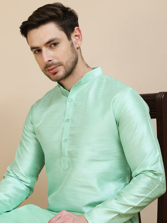 Solid Dupion Silk Kurtas. ( ANMKO 253Green ) [RT] [ H1 ]