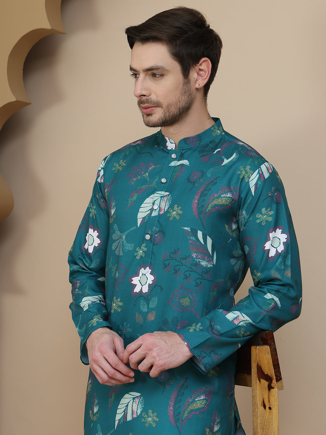 Printed Cotton Blend Kurtas. ( ANMKO 256Green )  [RT] [N-3]