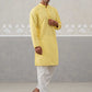 Embroidered Cotton Kurta with Pyjama ( ANMKP 258Lemon )  [RT] [P-10]