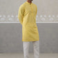 Embroidered Cotton Kurta with Pyjama ( ANMKP 258Lemon )  [RT] [P-10]