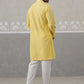 Embroidered Cotton Kurta with Pyjama ( ANMKP 258Lemon )  [RT] [P-10]