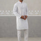 Embroidered Cotton Kurta with Pyjama ( ANMKP 258White )  [RT] [P-10]