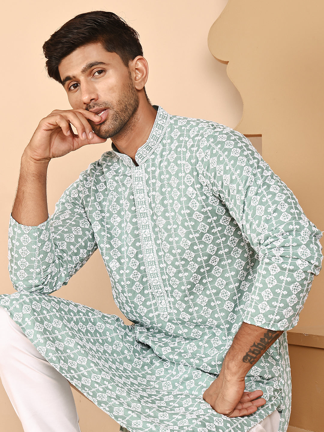 Embroidered Green Rayon Kurtas ( ANMKO 261Green )  [RT] [K-2]