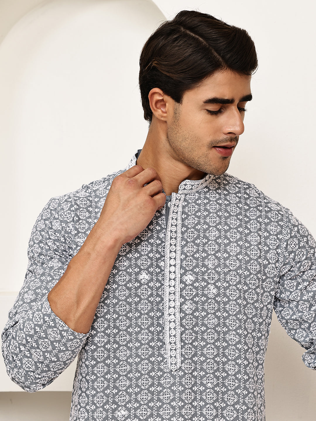 Embroidered Grey Rayon Kurtas ( ANMKO 261Grey )  [RT] [K-2]