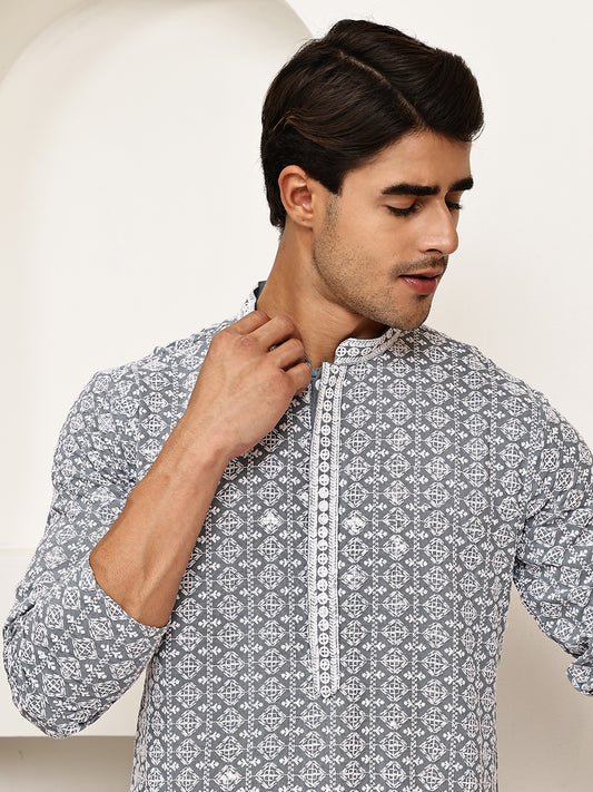 Embroidered Grey Rayon Kurtas ( ANMKO 261Grey )  [RT] [K-2]