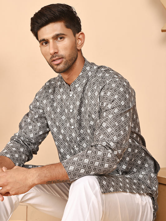 Woven Design Kurtas for Festive Wear ( ANMKO 265Grey )  [RT] [P-11]