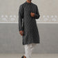 Woven Design Straight Kurta with Pyjama Set ( ANMKP 269Grey )  [RT] [P-13]