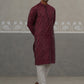Woven Design Straight Kurta with Pyjama Set ( ANMKP 269Maroon )  [RT] [P-13]