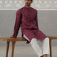 Woven Design Straight Kurta with Pyjama Set ( ANMKP 269Maroon )  [RT] [P-13]