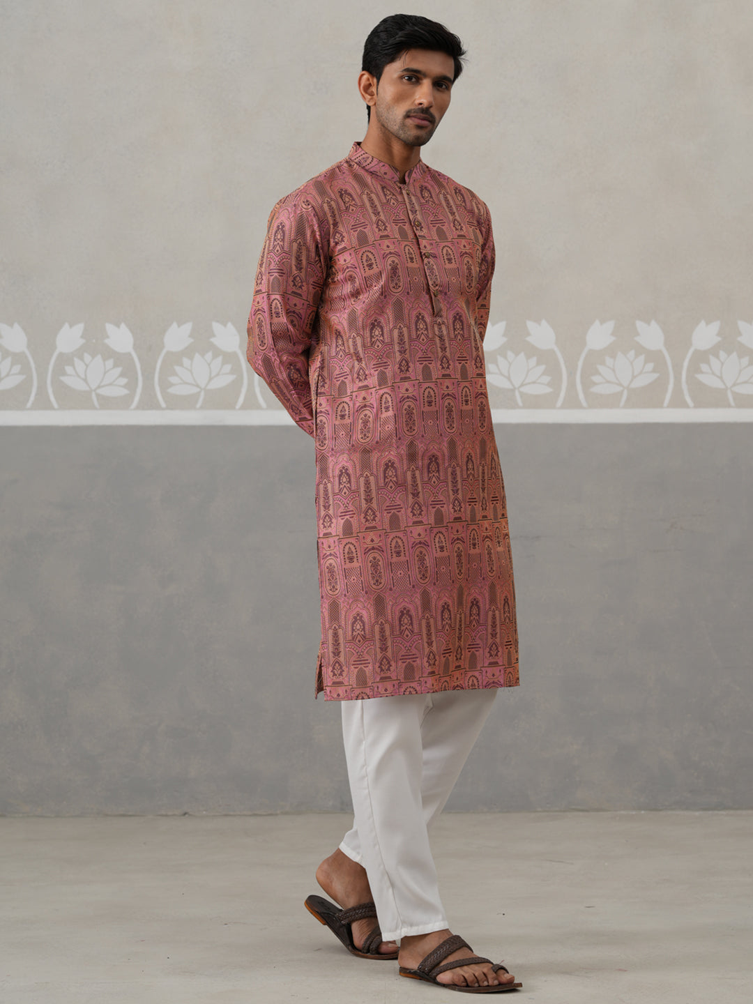 Classic Ethnic Wear Woven Design Kurta Set ( ANMKP 270Pink )  [RT] [G-1-2]