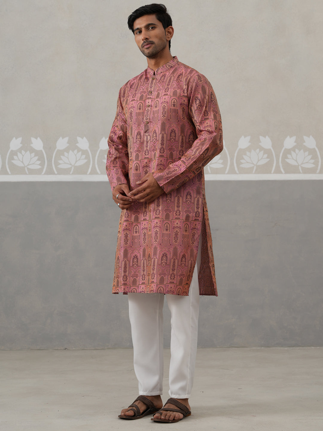 Classic Ethnic Wear Woven Design Kurta Set ( ANMKP 270Pink )  [RT] [G-1-2]