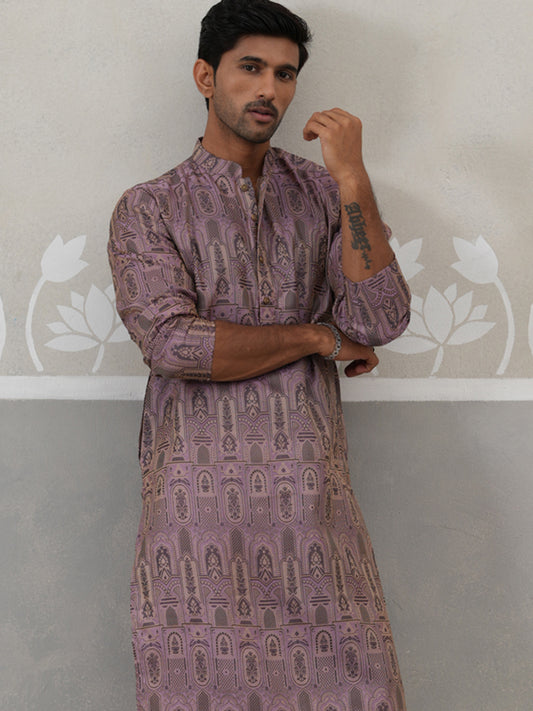 Classic Ethnic Wear Woven Design Kurta Set ( ANMKP 270Purple )  [RT] [G-1-2]