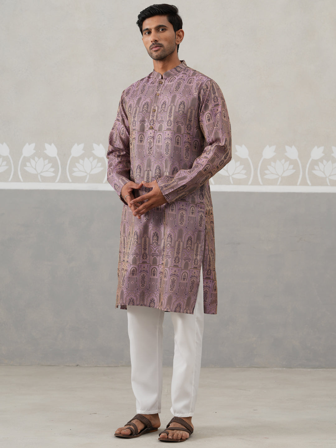 Classic Ethnic Wear Woven Design Kurta Set ( ANMKP 270Purple )  [RT] [G-1-2]