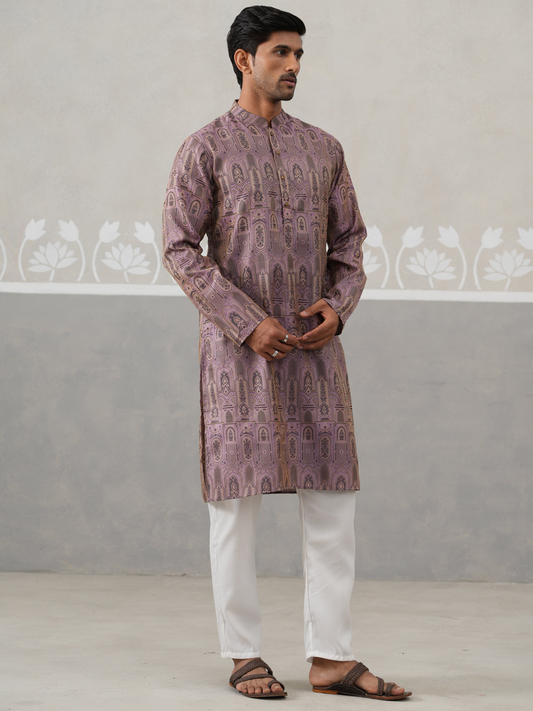 Classic Ethnic Wear Woven Design Kurta Set ( ANMKP 270Purple )  [RT] [G-1-2]